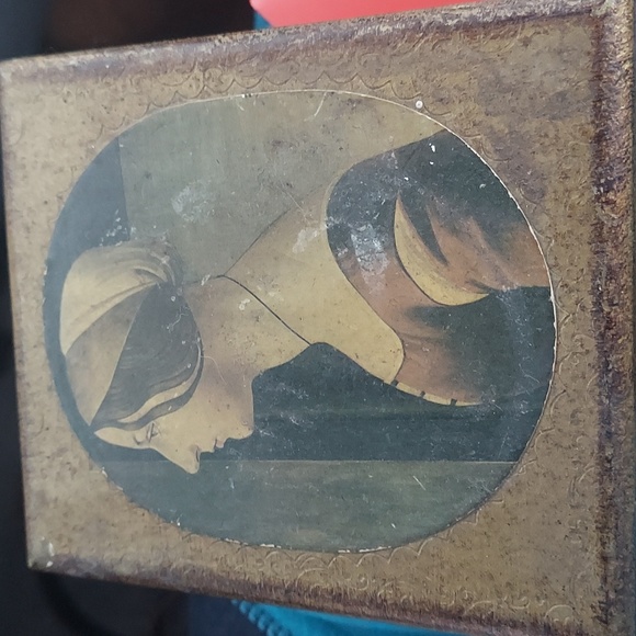 Botticelli Noble Woman Lady Vintage trinket Jewelry Wooden box - Picture 2 of 16